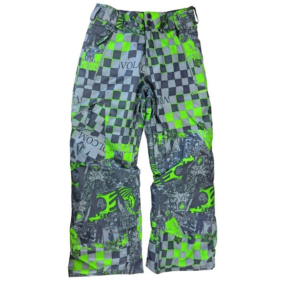 Volcom Boys Quest Insulated Snowboard Pants Large Neon Colors - Picture 1 of 13
